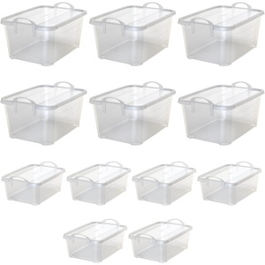 image:imageLife Story 14 Quart Plastic Stackable Storage Box Container 6 Pack with 55 Quart Plastic Stackable Organization Storage Box Container 6 Pack