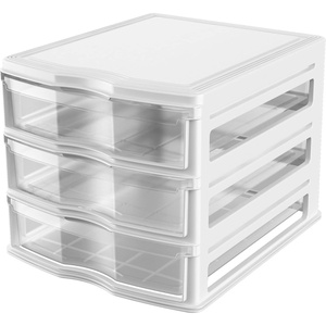 image:imageLife Story 3 Drawer Stackable Shelf Organizer Plastic Storage Drawers for Bathroom Storage Make Up Or Pantry Organization White