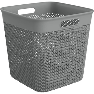 image:imageLife Story 4 Pack Extra Large Storage Basket Decorative Plastic Home Organizer Lightweight Versatile Tub with BuiltIn Handles 26 Quart GrayGray 1 Pack