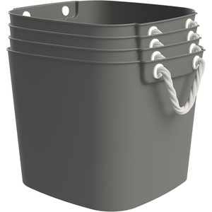 image:imageLife Story 4 Pack Flexi Tub Versatile 42 Quart Storage Tote Flexible Plastic Home Organizer Lightweight Basket with Carrying Handles GrayGray