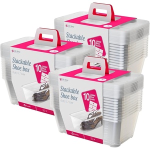 image:imageLife Story 6 Liter Shoe Accessory and Closet Plastic Storage Box MultiPurpose Lidded Stacking Tote Containers Clear 50 Pack30