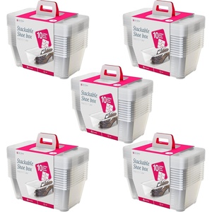 image:imageLife Story 6 Liter Shoe Accessory and Closet Plastic Storage Box MultiPurpose Lidded Stacking Tote Containers Clear 50 Pack50