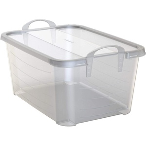 image:imageLife Story 6 Pack Light Duty Stackable Storage Bin 55 Quart Home Organizer Versatile Lightweight Locking Bins with Carrying Handles PurpleClear