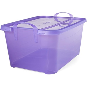 image:imageLife Story 6 Pack Light Duty Stackable Storage Bin 55 Quart Home Organizer Versatile Lightweight Locking Bins with Carrying Handles PurplePurple