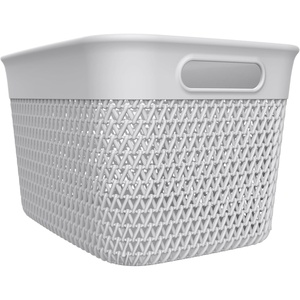 image:imageLife Story Large Storage Basket Decorative Plastic Home Organizer Lightweight Versatile Tub with BuiltIn Handles 16 Quart WhiteWhite