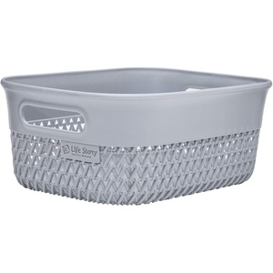 image:imageLife Story Lightweight Heavy Duty Storage Trendy Portable Woven Basket 4 Quarts Grey 14 Pack