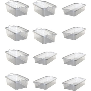 image:imageLife Story 14 Quart Plastic Stackable Storage Box Container 6 Pack Bundle with 34 Quart Plastic Organization Storage Box Container 6 Pack