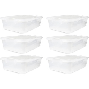 image:imageLife Story Clear Stackable Closet amp Storage Box 34 Quart Containers 6 Pack